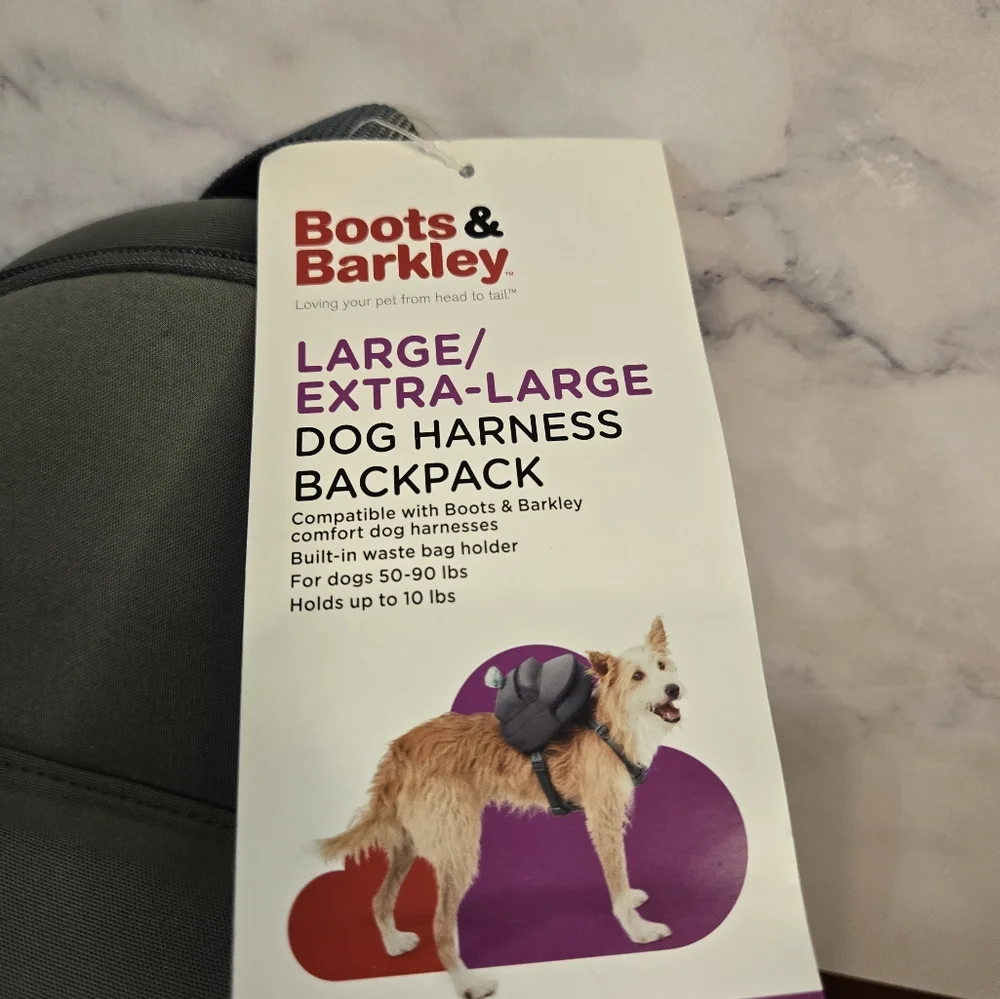 Boots & Barkley Gray Dog Backpack Large/Extra Large New